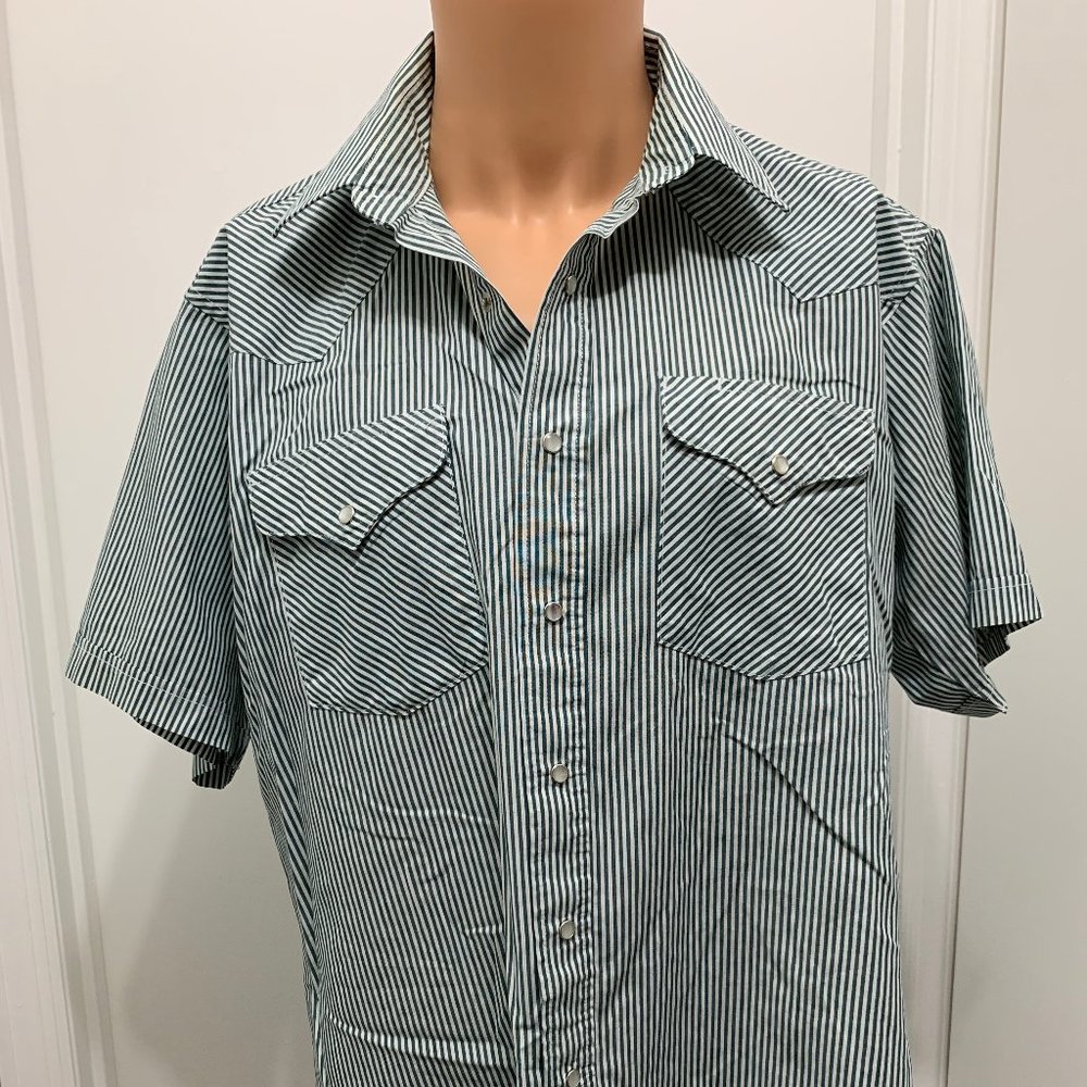 Ruddock Men's Western striped Shirt Pearl Snap XL